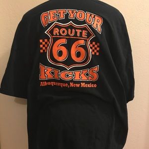 Get Your Kicks Route 66 Black T-shirt Size 2XL